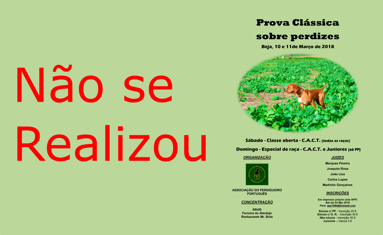 Prova Clássica sobre perdizes – NÃO SE REALIZOU